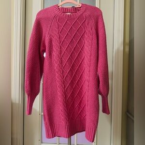 💗 American Eagle Women's Petite Medium Pink Sweater Dress 💗